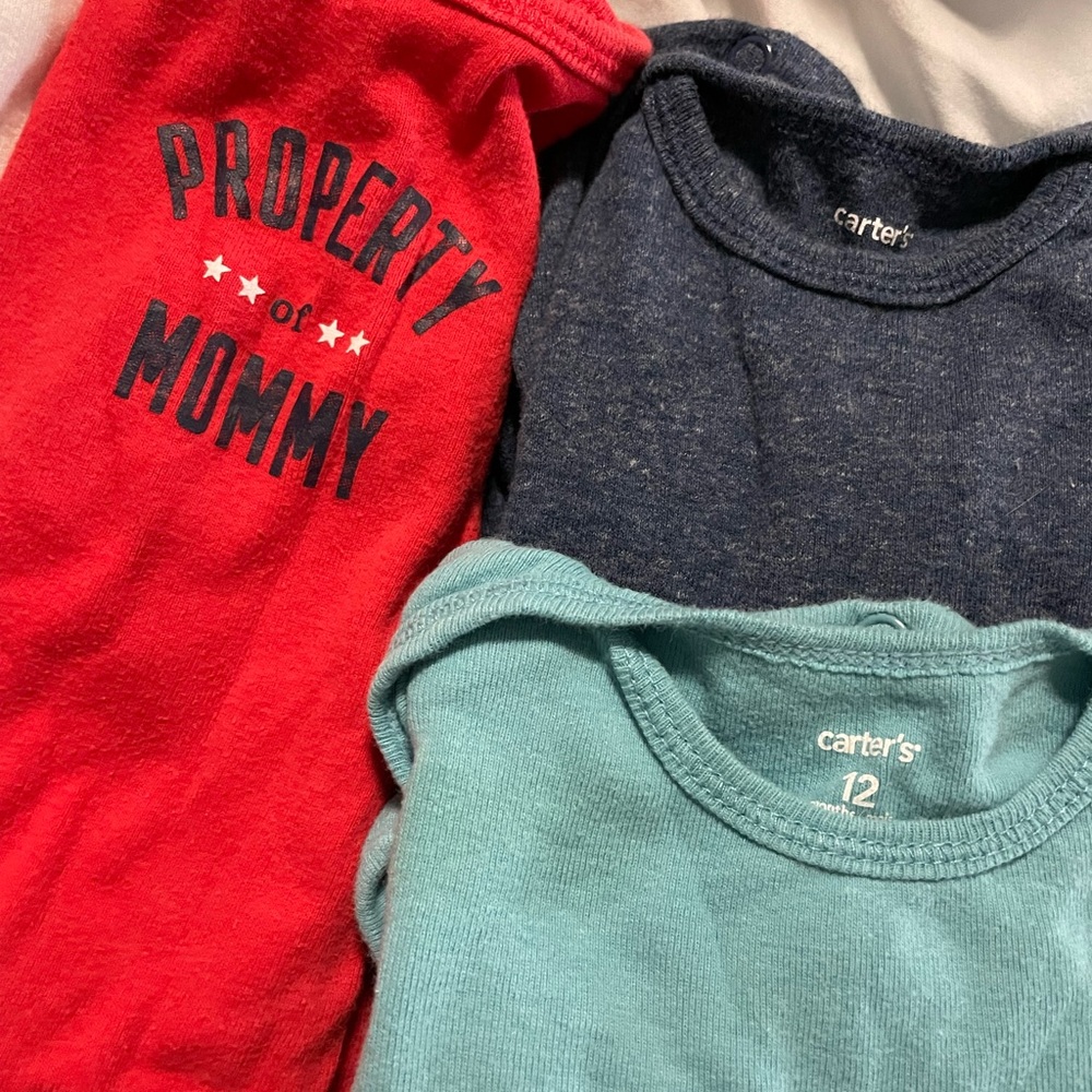 Cloud Island & Carters Baby Bodysuits lot of 5 long sleeve onesies